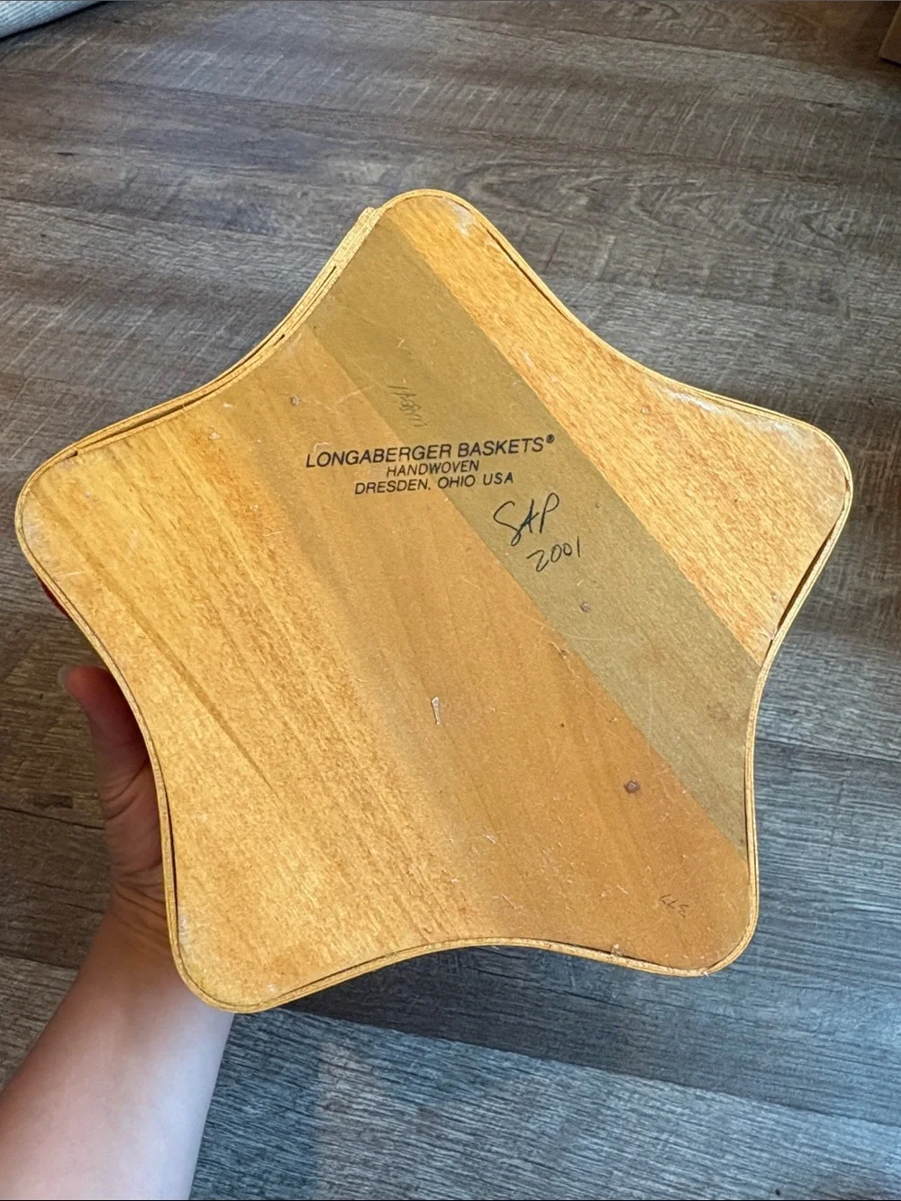 Longaberger 2001 Edition Christmas Collection Shining Star Basket & Protector